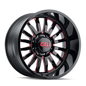 Cali Offroad Summit 9110 Gloss Black W/ Red Milled Spokes